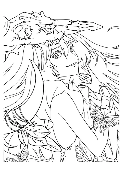 РАСКРАСКА АНИМЕ. АНИМЕШНАЯ РАСКРАСКА - фото 4