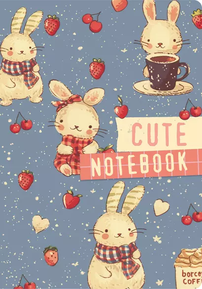 Записная книжка А6 32л "Cute Bunny Notebook" дизайнерская бумага - фото 1