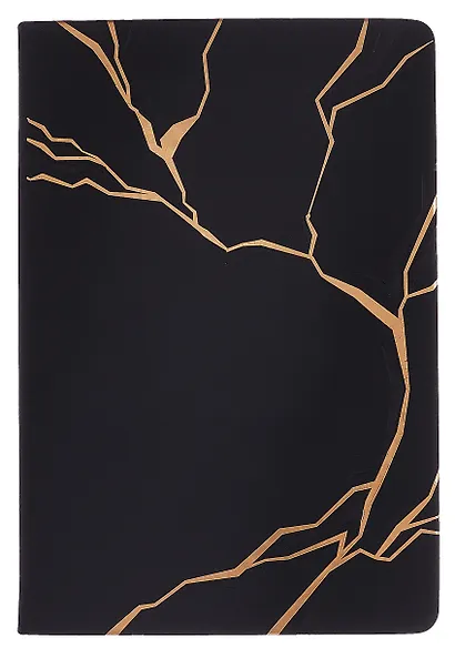 Ежедневник недат. А5 120л "Софт-тач глосс" черный, кожзам, мягк.переплет, тиснение 3D-фольгой, справ.мат-лы, ляссе, подар.карт.коробка с ПВХ-крышкой - фото 1