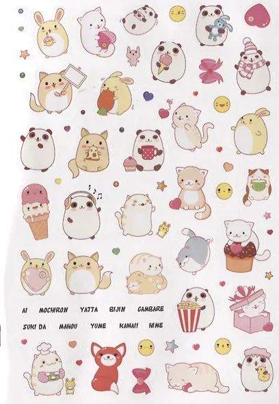 Anime & Kawaii. Для украшения ежедневника, смартфона или ноутбука! Более 600 няшных стикеров! - фото 5