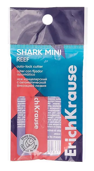 Нож канцелярский 13мм " Shark Mini Reef", с авт. фикс. лезвия, ассорти, инд.уп., - фото 4