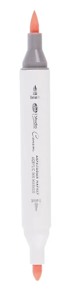 Маркер акриловый "Сонет" лососевый, двусторонний, перо кисть/пуля - фото 2