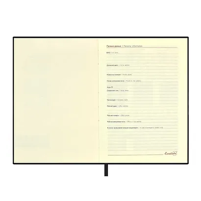 Ежедневник недат. А6+ 126*174 160л "Кассандра" черный, кожзам, мягкий переплет, блинт.тисн, тонир.блок, ляссе - фото 7