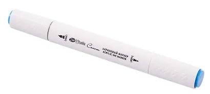 Маркер акриловый "Сонет" голубой, двусторонний, перо кисть/пуля - фото 3