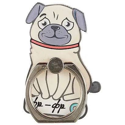 Держатель-кольцо для телефона Мопс (металл) (коробка) (12-17727-5566) - фото 1