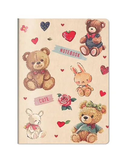 Записная книжка А6 32л "Cute Bear Notebook" дизайнерская бумага - фото 2