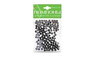 Набор для творчества HOBBY TIME, Помпоны пушистые Черные, 8мм, 120шт - фото 1