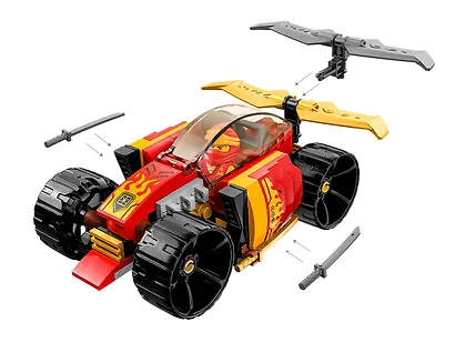 71780 Конструктор детский LEGO Ninjago Гоночный автомобиль ЭВО ниндзя Кая, 94 деталей, возраст 6+ - фото 6