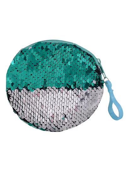 Кошелек с пайетками на молнии круглый (10см) (текстиль) - фото 5