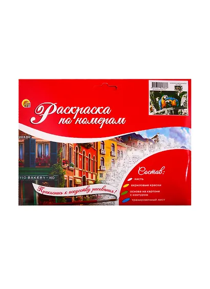 Набор ТМ Рыжий Кот Раскраска на картоне A4 Яркие попугаи (Арт. Р-2386) - фото 2
