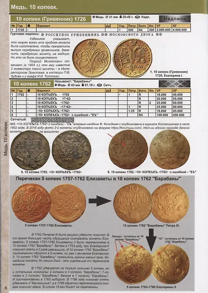 Каталог монет России и допетровской Руси 980-1917. Стоимость. Разновидности. Тиражи. Выпуск 6 - фото 7