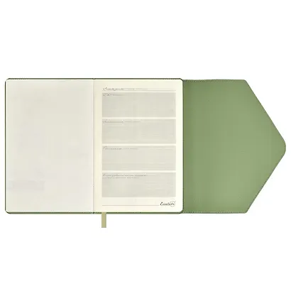 Ежедневник недат. А5 160л "Наппа экстра" оливковый, иск.кожа, тв.переплет, блинт.тиснение, офсет, ляссе - фото 5