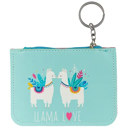 Чехол для карточек на молнии с карабином Лама (ПВХ) (12×9) (12-10832-8) - фото 1