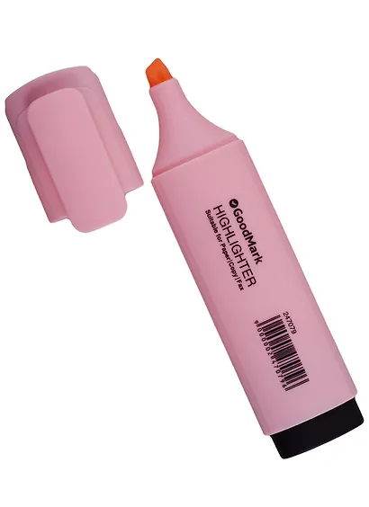 Текстовыделитель GoodMark, пастельный розовый - фото 3