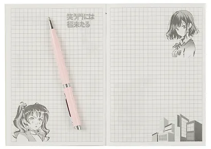 Записная книжка А6 40л "Аниме. Салатовый" инт.переплет, диз.блок, софт-тач, офсет - фото 4