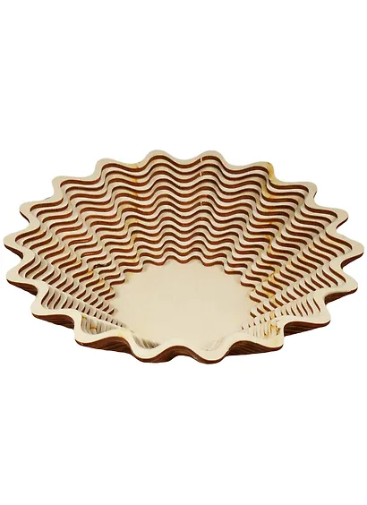 Игрушка из дерева Ваза маленькая широкая Волна (лесенка) (196х199х50) (162825) (Полноцвет) - фото 1