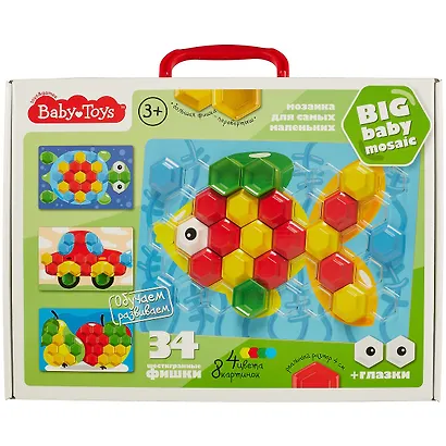 Мозаика для самых маленьких BABY TOYS d40/4 цв. /34 эл - фото 2