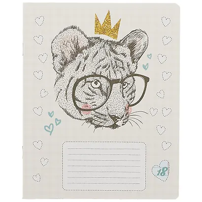 Тетрадь в линейку Academy Style, "Звери в коронах", 18 листов, в ассортименте - фото 6