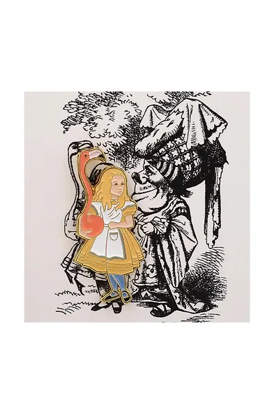 Значок эмалированный Алиса c фламинго (1114943) - фото 1