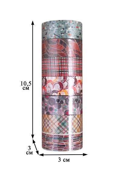 Клейкие WASHI-ленты д/декора Микс №3, 15мм*3м, 7цв, рисовая бумага, ОСТРОВ СОКРОВИЩ, 661711 - фото 6