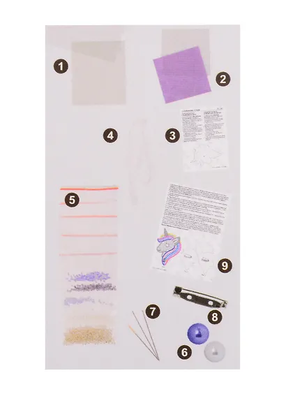 Набор для вышивания Klart 10-016 Брошь. Фиолетовый единорог - фото 2