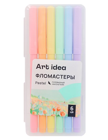 Фломастеры «Pastel» Art idea, 6 цветов - фото 1