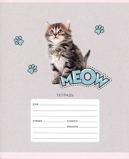 Тетрадь в линейку Listoff, "Мяу!", 18 листов - фото 3