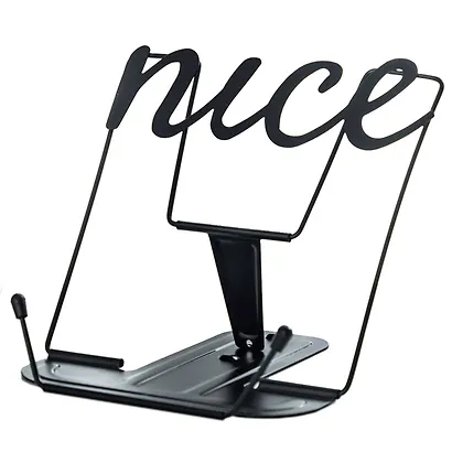 Подставка для книг/учебников "ЧЁРНЫЙ" черная, металл., фигурная вырубка - фото 1