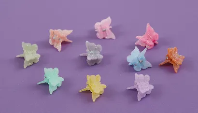 Набор заколок-крабиков mini Бабочки (пастельные оттенки) (10 штук) (1,5 см), Lafilaf - фото 4