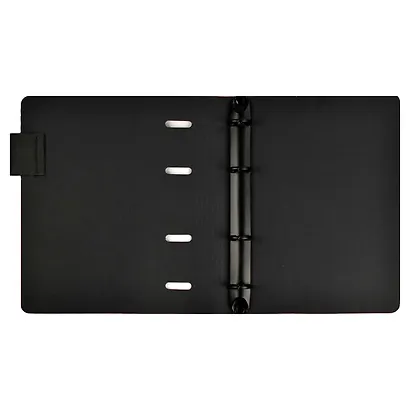 Папка-обложка для тетради со сменными блоками А5+ "ХАРД ОЛИВКОВЫЙ" кожзам., интегр.переплет, 4 кольца, блинт.тиснение, инд.уп. - фото 2