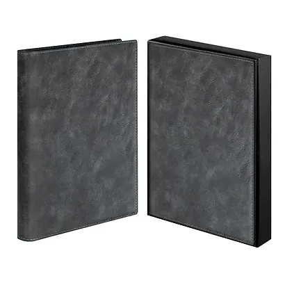 Ежедневник недатированный А5+ 160 листов "Фланстер" графитовый, мягк.переплёт, искусственная кожа - фото 1