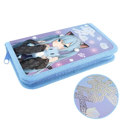 Пенал 1 отделение "Аниме Нэко" 19*11 см, молния - фото 5