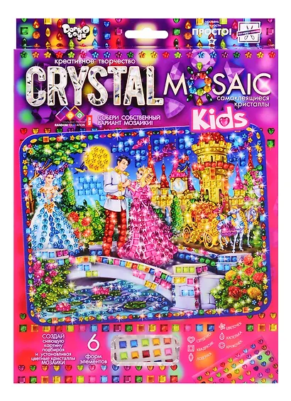 Набор для творчества ДАНКО-ТОЙС Crystal Mosaic Kids Золушка - фото 1