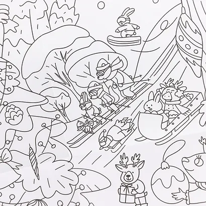 Зима в лесу. Раскраска-плакат - фото 12