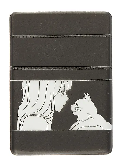 Чехол для карточек на телефон Аниме ч/б Девушка с котиком (ЧТ2024-7) - фото 2