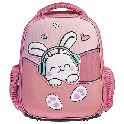 Ранец "ERGONOMIC MINI -Зайка в кармашке" 35*27*13см, 1отд.,  EVA, нагрудн.стяжка, светоотраж.элементы, 2 кармана - фото 1