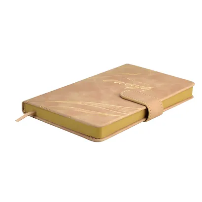 Ежедневник недат. А6+ 120л 110х190 "Бейбискин" бежевый, иск.кожа, тв.переплёт, тиснение фольгой, магнит.клапан, офсет, ляссе - фото 3