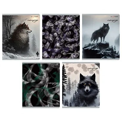 Тетрадь 96л кл. "Царь зимнего леса" мел.картон, ламинация Glitter, ассорти - фото 1