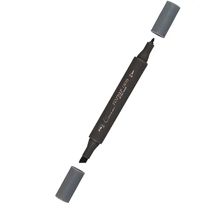 Маркер художественный "Сонет" холодный серый 6, двухсторон., тонк. и широк.долото, Сонет - фото 2