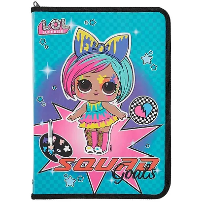 Папка для труда А4 "LOL" молния с трёх сторон, откидн.клапан с креплениями для шк.принадлежностей - фото 1
