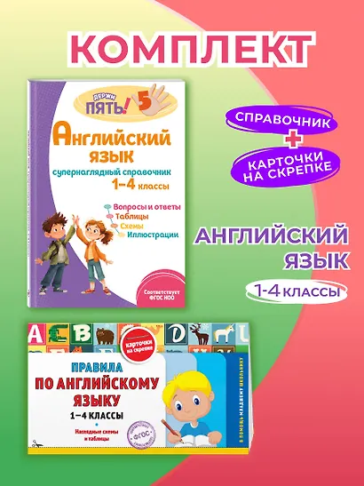 Английский язык. 1–4 классы. Супернаглядный справочник и Правила (Наглядные схемы и таблицы). Комплект - фото 4