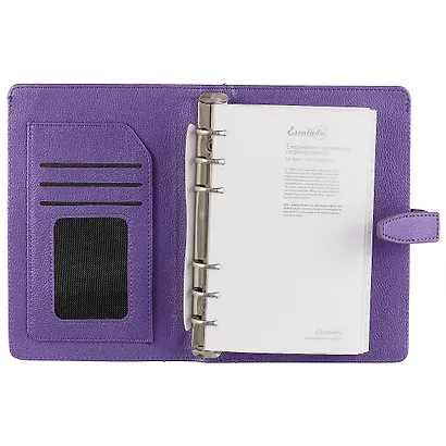 Ежедневник Escalada «Наппа», фиолетовый металлик, 160 листов, А6+ - фото 3