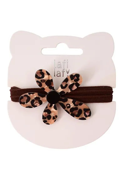 Резиночка Цветочек леопардовый принт (пластик) (9см) (12-Aidou-5) (Lafilaf) - фото 1