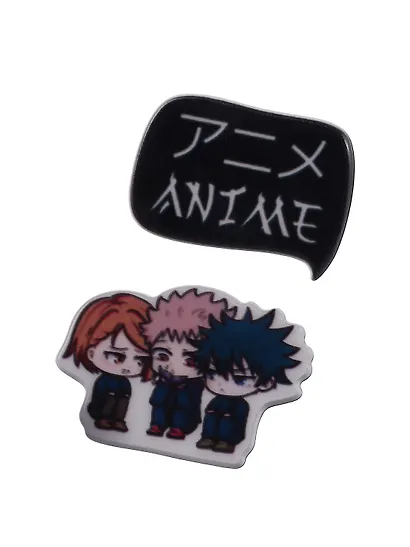 Набор Значков Аниме Чиби Трое (акрил) (упаковка) - фото 2