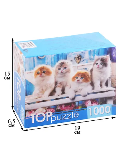 Пазл Котята скоттиш фолд 1000 элементов TOPpuzzle ШТТП1000-4154 - фото 2