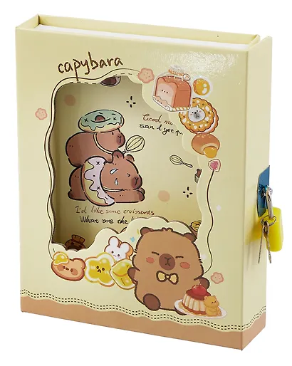 Записная книжка А6+ 46л лин. "Yummy Capybara" карт.коробка с замочком, ассорти - фото 5