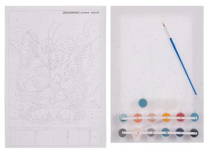 Картина-раскраска по номерам "Котенок-лопушок", 19х28 - фото 5