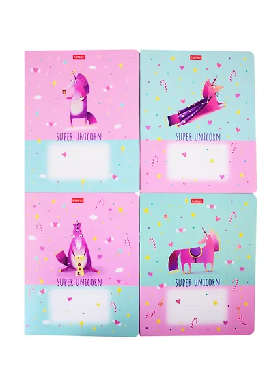 Тетрадь в клетку Hatber, "Волшебный единорог", 12 листов, в ассортименте - фото 4