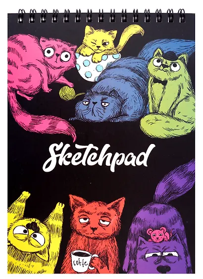 Скетчбук А4 80л "Забавные питомцы" белый офсет, 100г/м2, тв.обложка, спираль - фото 2
