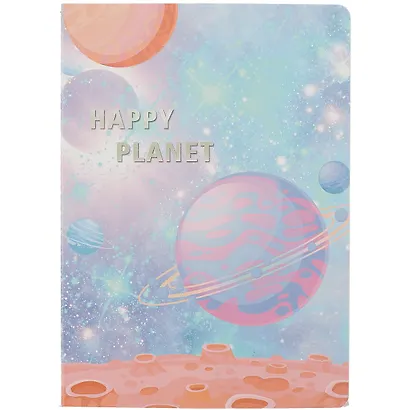 Тетрадь в клетку Happy planet, B5, 32 листа, в ассортименте - фото 3